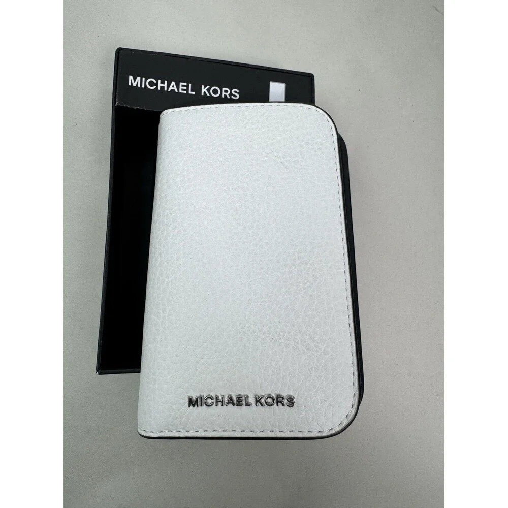 Michael Kors Hudson Pebbled Leather Snap Card Case Wallet
